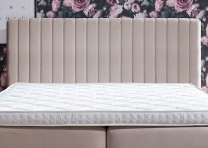 Boxspringbett Paris mit Bettkasten in Creme Velour