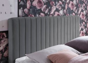 Kopfteil vom Boxspringbett Paris in Dunkelgrau Velour