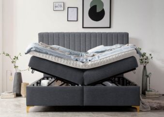 Boxspringbett mit Bettkasten Paris in Webstoff