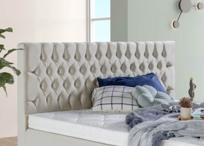 Kopfteil vom Boxspringbett Vegas in Samt Creme