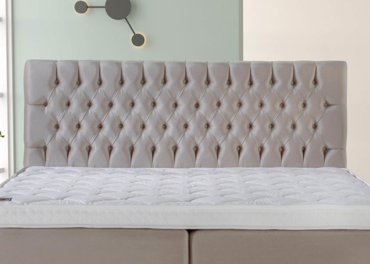 Boxspringbett Vegas in Samt Rose mit Bettkasten