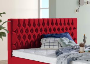 Kopfteil vom Boxspringbett Vegas in Samt Rot