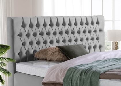 Kopfteil vom Boxspringbett Vegas in Velour Grau