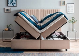 Boxspringbett mit Bettkasten Wales in Samt