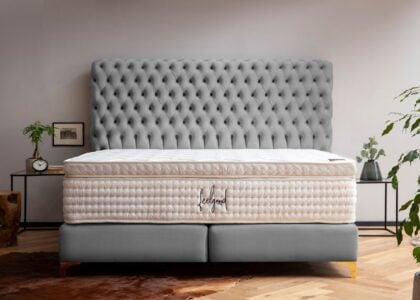 Boxspringbett Valencia in Velour Grau