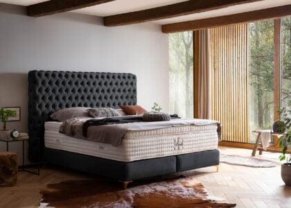 Boxspringbett Valencia in Velour Schwarz