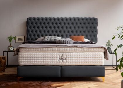Boxspringbett Valencia in Velour Schwarz