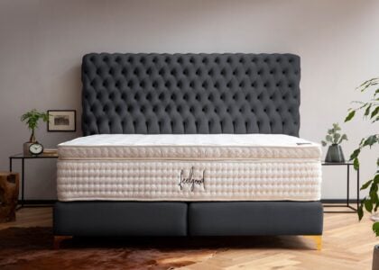 Boxspringbett Valencia in Velour Schwarz