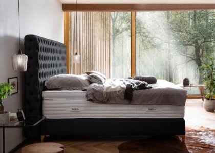 Boxspringbett Valencia in Velour Schwarz