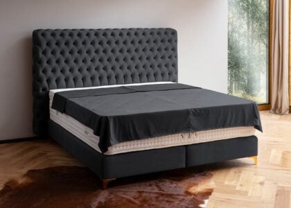 Boxspringbett Valencia in Velour Schwarz