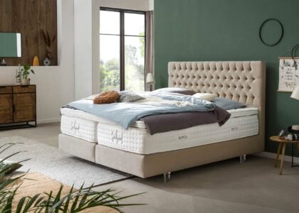 Boxspringbett Vegas in Samt Beige