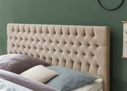 Kopfteil vom Boxspringbett Vegas in Samt Beige