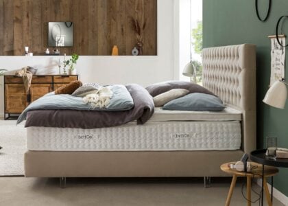 Boxspringbett Vegas in Samt Creme