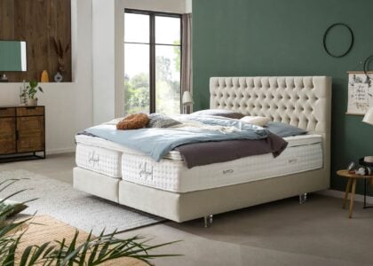Boxspringbett Vegas in Samt Creme