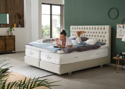 Boxspringbett Vegas in Samt Creme
