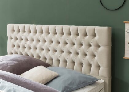 Kopfteil vom Boxspringbett Vegas in Samt Creme