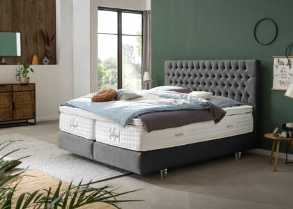 Boxspringbett Vegas in Samt Dunkelgrau