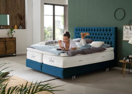 Boxspringbett Vegas in Samt Petrol