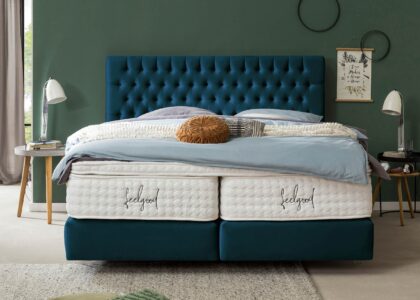 Boxspringbett Vegas in Samt Petrol