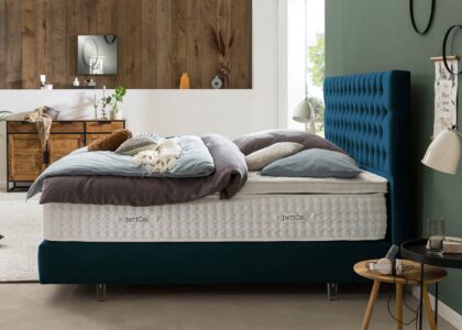 Boxspringbett Vegas in Samt Petrol