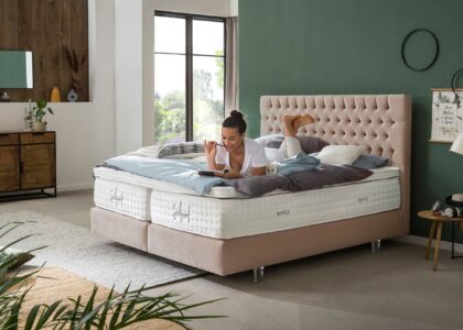 Boxspringbett Vegas in Samt Rose