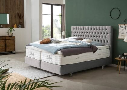 Boxspringbett Vegas in Samt Silber