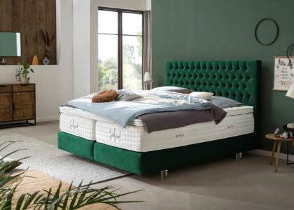 Boxspringbett Vegas in Samt Smaragd