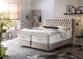 Boxspringbett Vegas in Velours Creme
