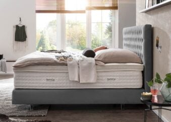 Boxspringbett Vegas in Velours Grau