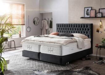 Boxspringbett Vegas in Velours Schwarz