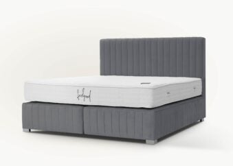 Boxspringbett mit Skandi-Box Paris 200x200 cm in Dunkelgrau Velours