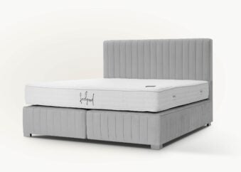 Boxspringbett mit Skandi-Box Paris 200x200 cm in Grau Velours