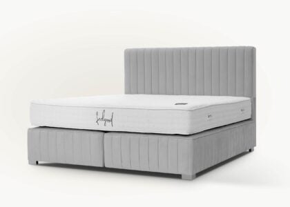 Boxspringbett mit Skandi-Box Paris 200x200 cm in Grau Velours
