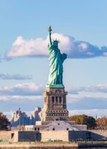 Liberty Island, New York City, USA, Die Freiheitsstatue vom New Yorker Hafen