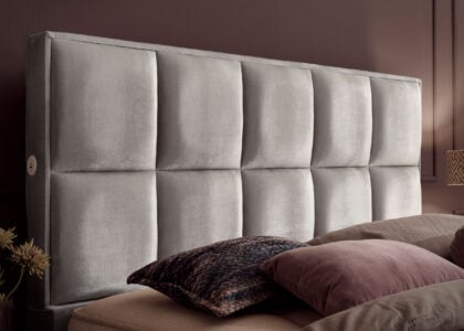 Luxus Boxspringbett Keno in Velvet Samtstoff Grau