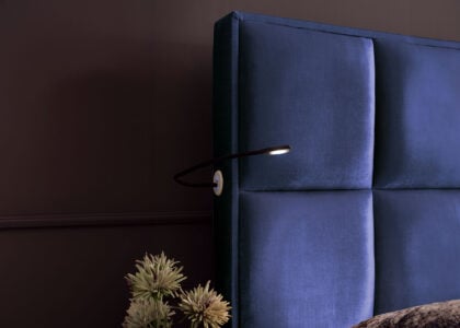 Luxus Boxspringbett Keno in Velvet Samtstoff Royalblau