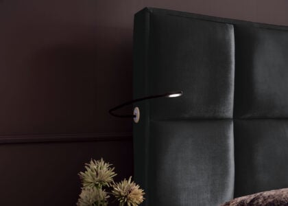 Luxus Boxspringbett Keno in Velvet Samtstoff Schwarz