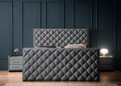 Luxus Boxspringbett Pera Anthrazit Picasso Velours