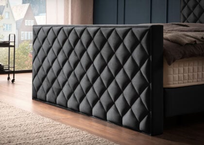 Luxus Boxspringbett Pera Anthrazit Picasso Velours