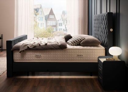 Luxus Boxspringbett Pera Anthrazit Picasso Velours