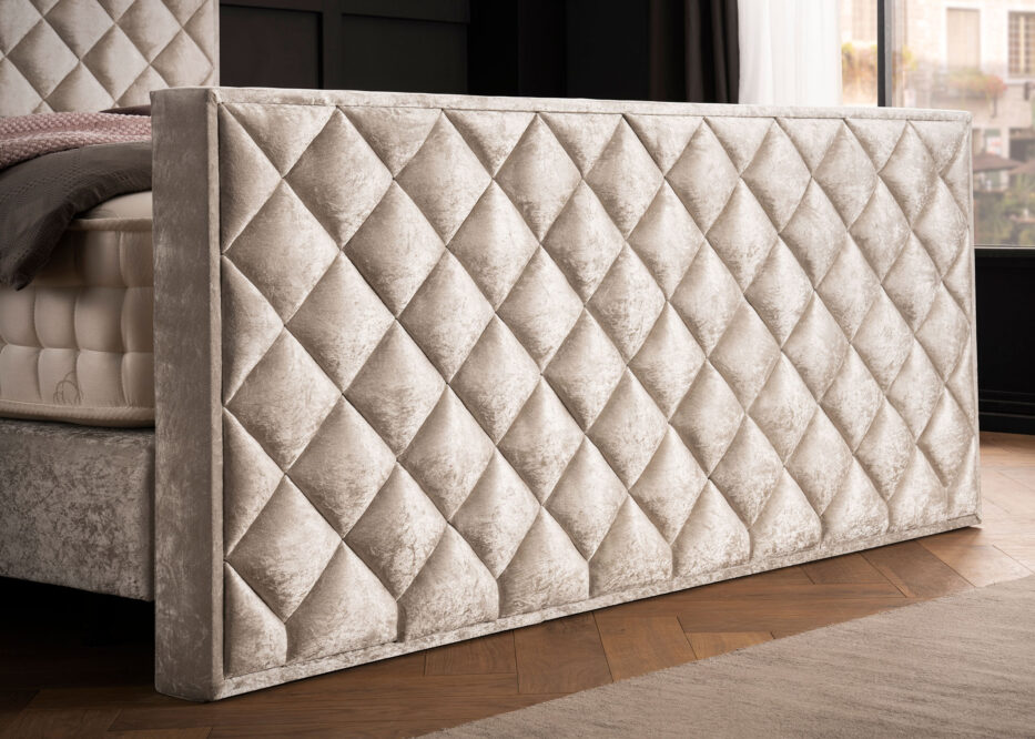 Luxus Boxspringbett Pera Creme Pannesamt Matrix