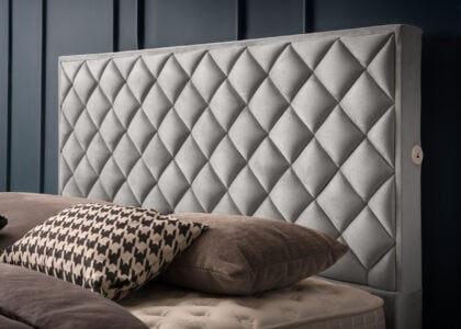 Luxus Boxspringbett Pera Grau Picasso Velours