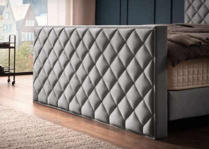 Luxus Boxspringbett Pera Grau Picasso Velours