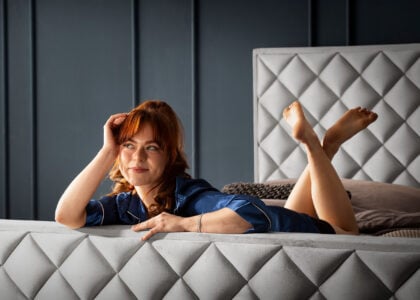 Luxus Boxspringbett Pera Grau Picasso Velours