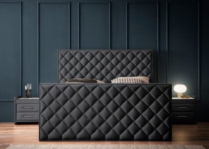Luxus Boxspringbett Pera Schwarz Picasso Velours