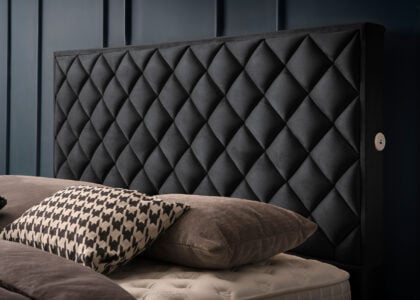 Luxus Boxspringbett Pera Schwarz Picasso Velours