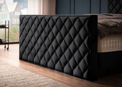 Luxus Boxspringbett Pera Schwarz Picasso Velours