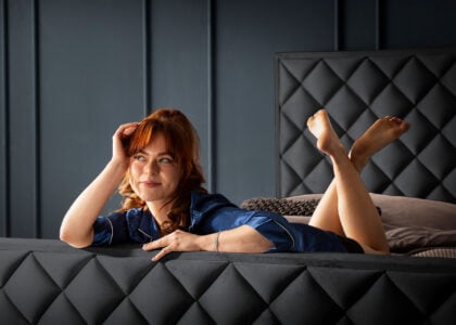 Luxus Boxspringbett Pera Schwarz Picasso Velours