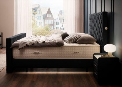 Luxus Boxspringbett Pera Schwarz Picasso Velours