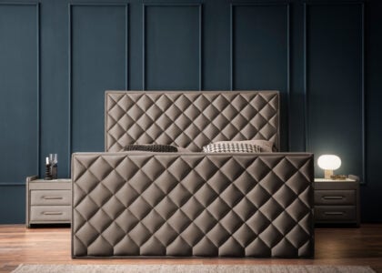 Luxus Boxspringbett Pera Taupe Picasso Velours